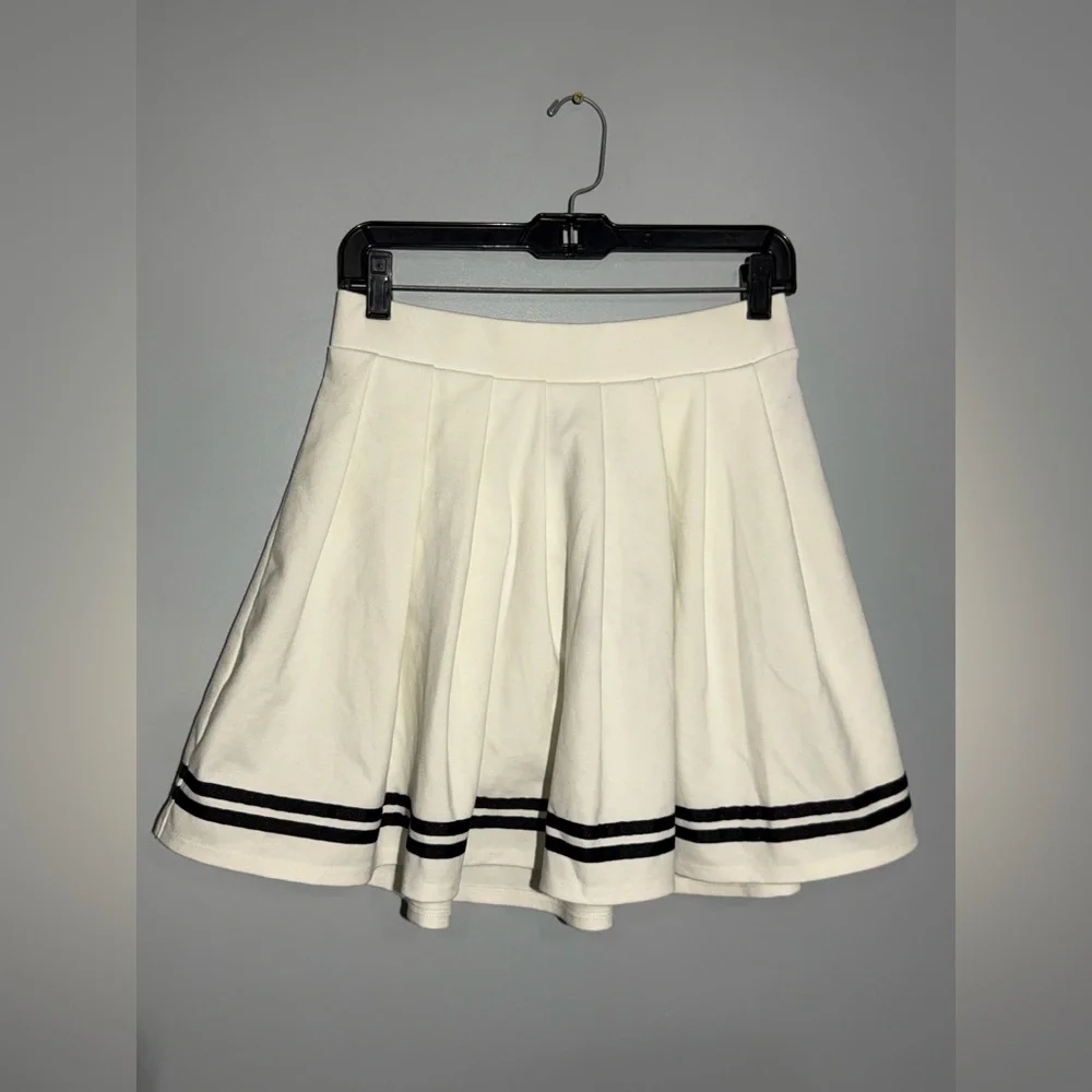 Wild Fable White Skater Skirt with‎ Black Stripes